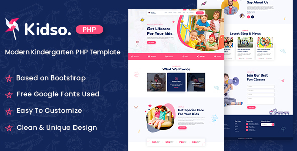 Kidso - Modern Kindergarten PHP Template