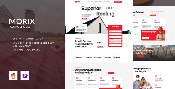 Morix - Roofing Services HTML Bootstrap Template