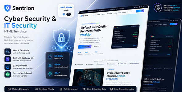 Sentrion - Cyber Security & IT Security HTML Template