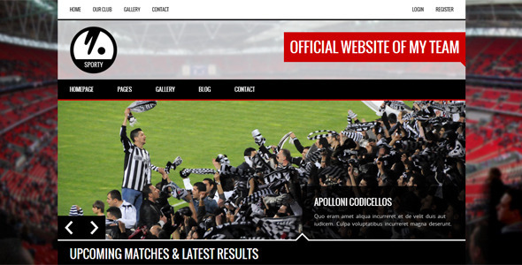 SPORTY - Responsive HTML5 Template for Clubs