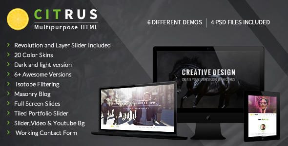 Citrus - OnePage Parallax HTML Portfolio
