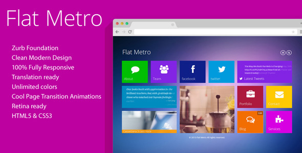 Flat Metro - Responsive HTML5 Theme