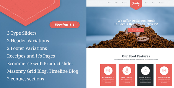 Foody - Restaurant  HTML5 Template