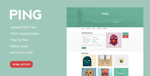 Ping - Minimal Responsive HTML Template