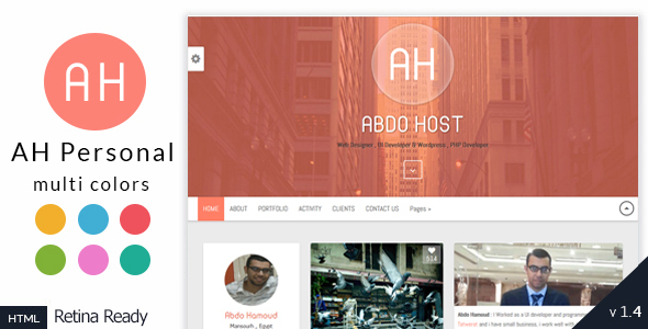 AH - Creative Personal Resume And Blog Template